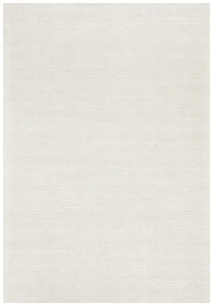 RG 8766 - Rug - Large - Ivory Textured Cotton & Silky Rayon Loop Pile (320cm x 230cm / 9mm Pile)