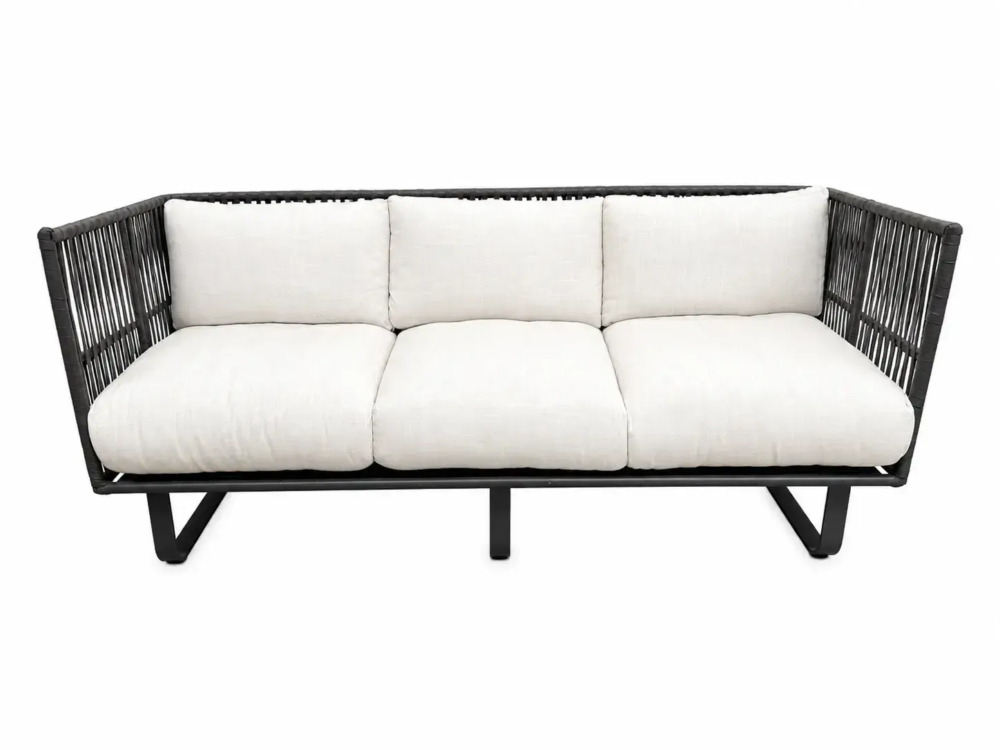 OD SF 3290 - Outdoor - Sofa - 3 Seater Charcoal Rope with White Cushions