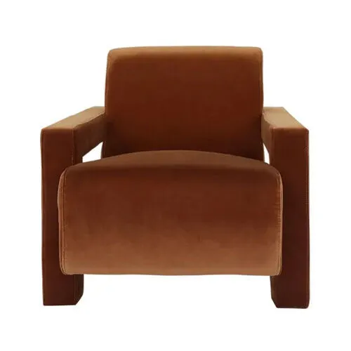 Burnt Caramel Velvet Armchair - OC0020