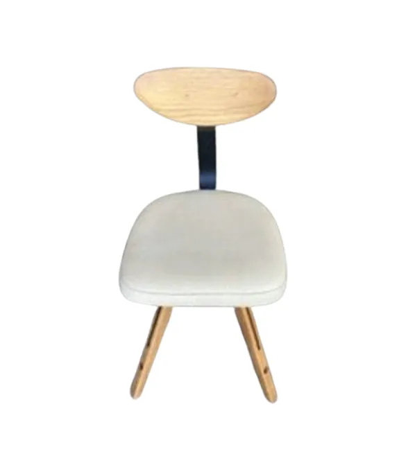 STL 6530 - Counter Stool - Timber & Metal Frame with Beige Leather Stitched Seat