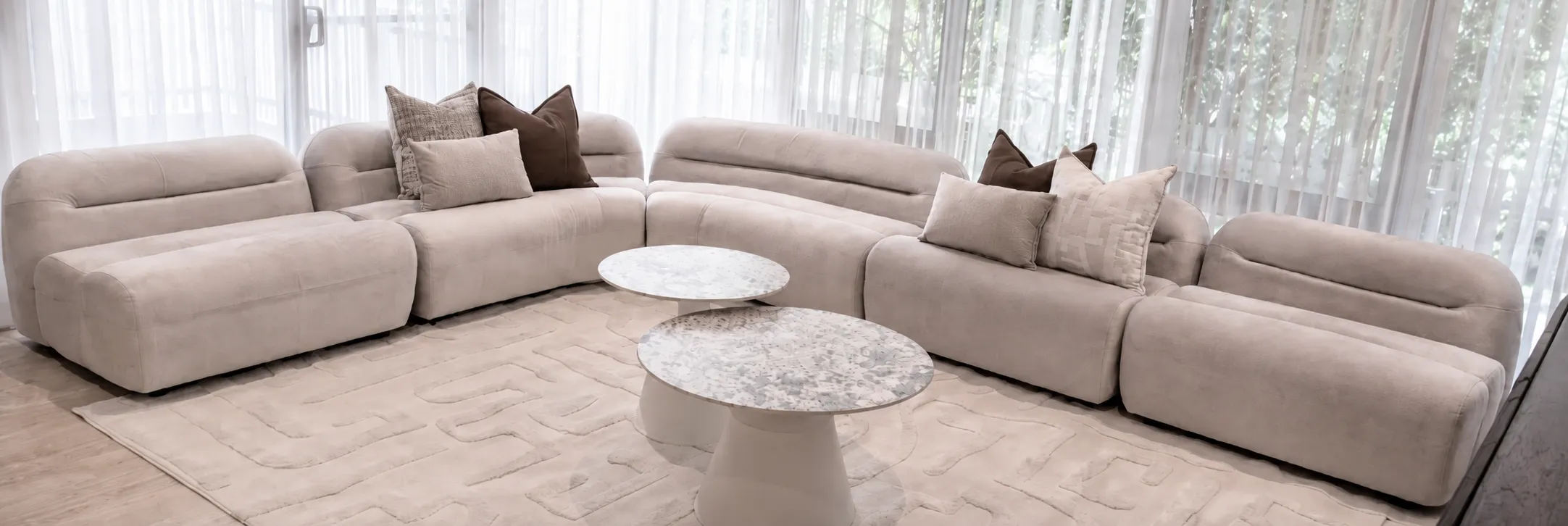 Latte Chenille Modular Sofa - SF 0023