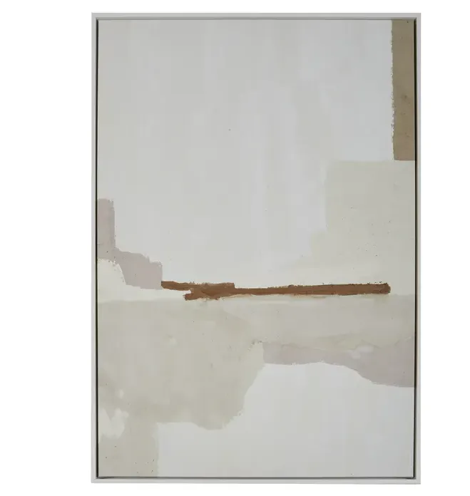 AW 0072 - White/Neutral Oil Canvas on Medium White Frame