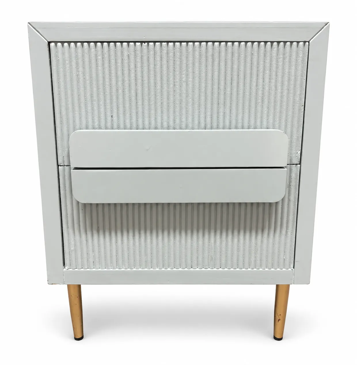Mint Fluted 2 Drawer Bedside Table - BST 7874