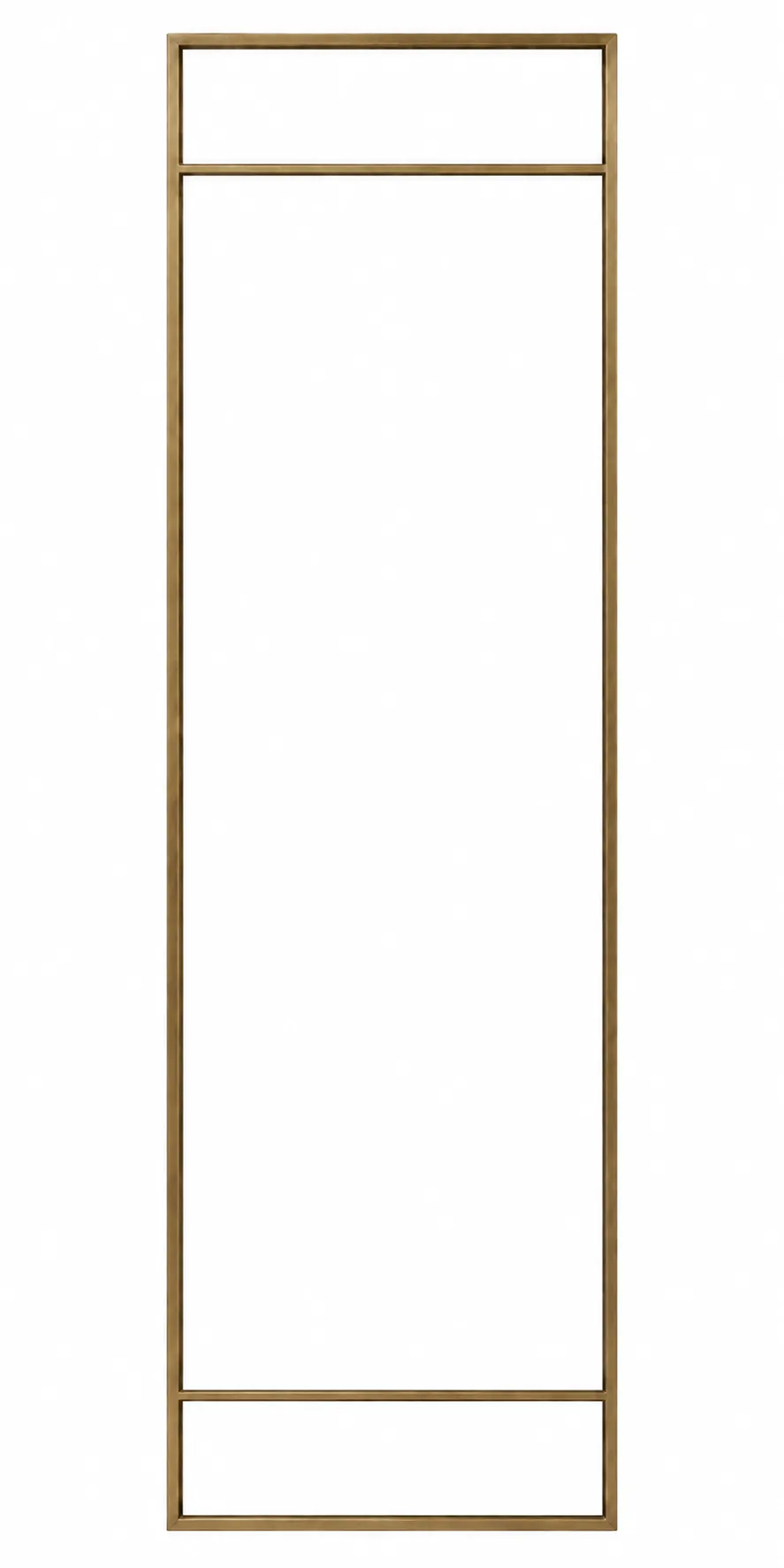 MIR 1958 - Mirror - Modern Brass Triptych Floor Mirror 