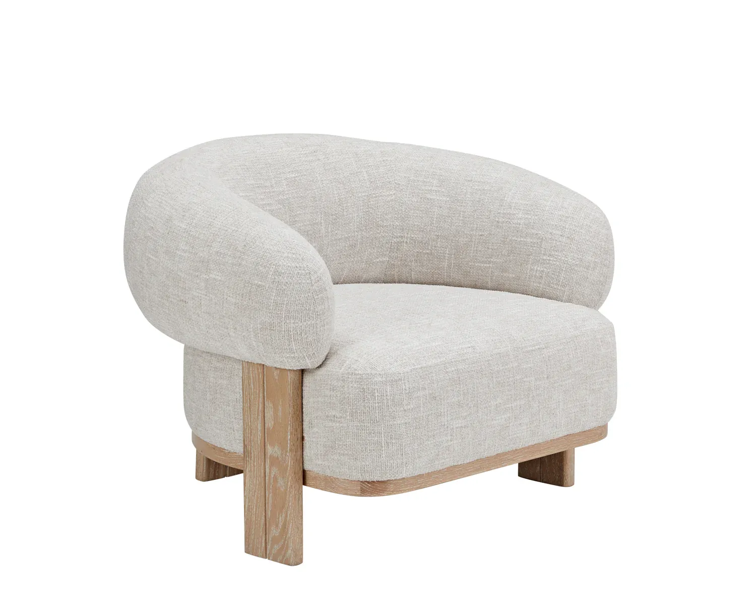 OC 0053 - Occasional Chair - Bonita Neutral-Toned with Timber Base
