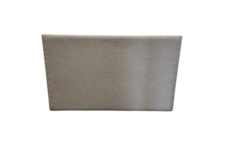 BH 0073 - Queen Bedhead - Grey & Beige  Woven Fabric with Piped Edges