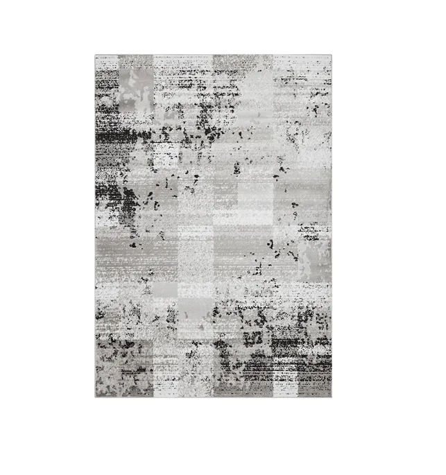 RG 6548 - Rug - Extra Large - Silver, Cream & Charcoal Patterned (400cm x 300cm) 