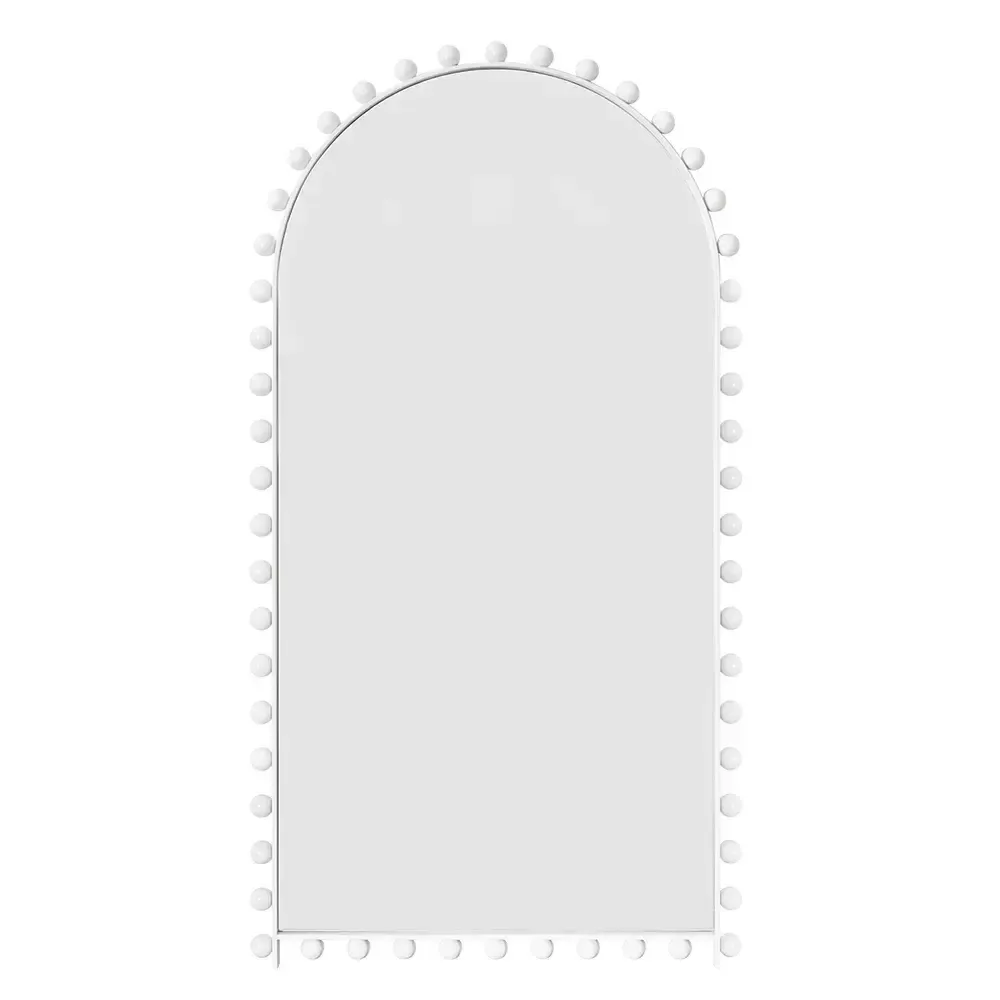 MIR 0020 - Floor Mirror - Birchgrove Beaded Arch in White