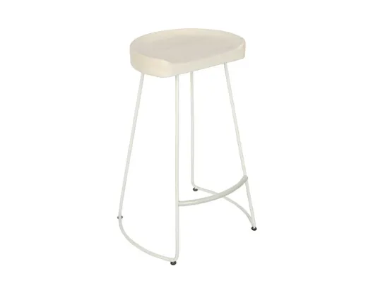 STL 0034 - Counter Stool - White Frame with Sand Timber Seat