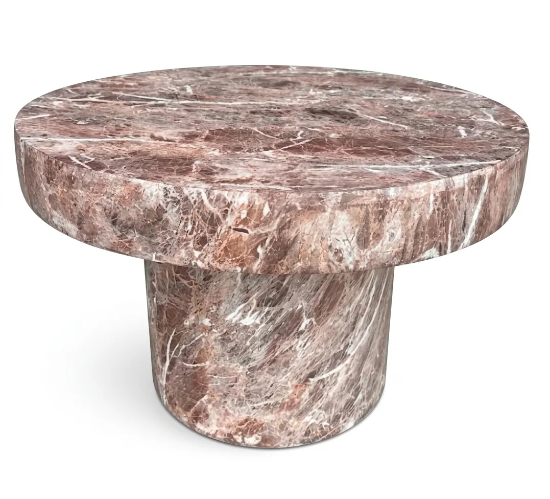 ST 0088 - Side Table - Harvey MGO in Dark Brown Marble (65cm x 42cm)