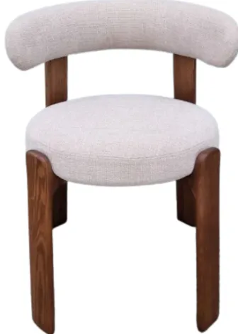 DC 0007 - Dining Chair - Beige Chenille with Walnut Legs