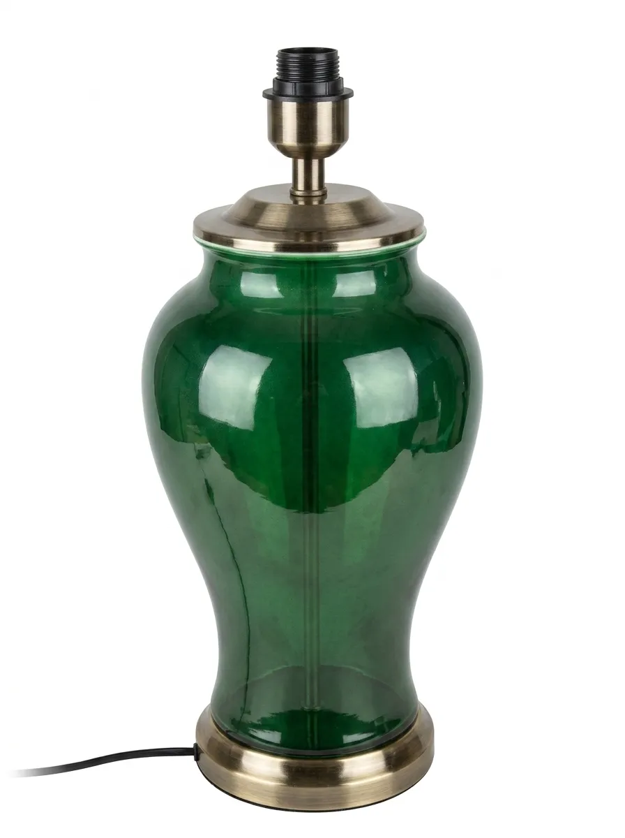 LP 5007 - Table Lamp - Green Ornate with Gold Trim