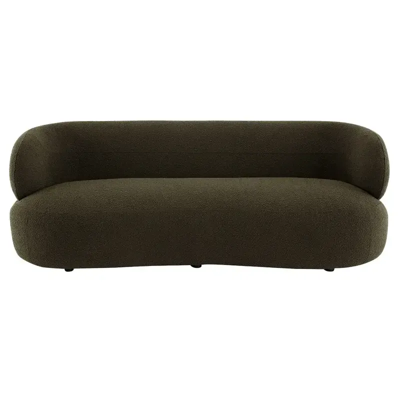 SF 0019 - Sofa - 3 Seater - Curved Profile Olive Green Boucle