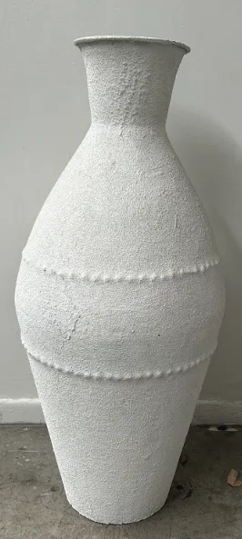 ACC 0003 - Large Textured White Ceramic Floor Standing Vase