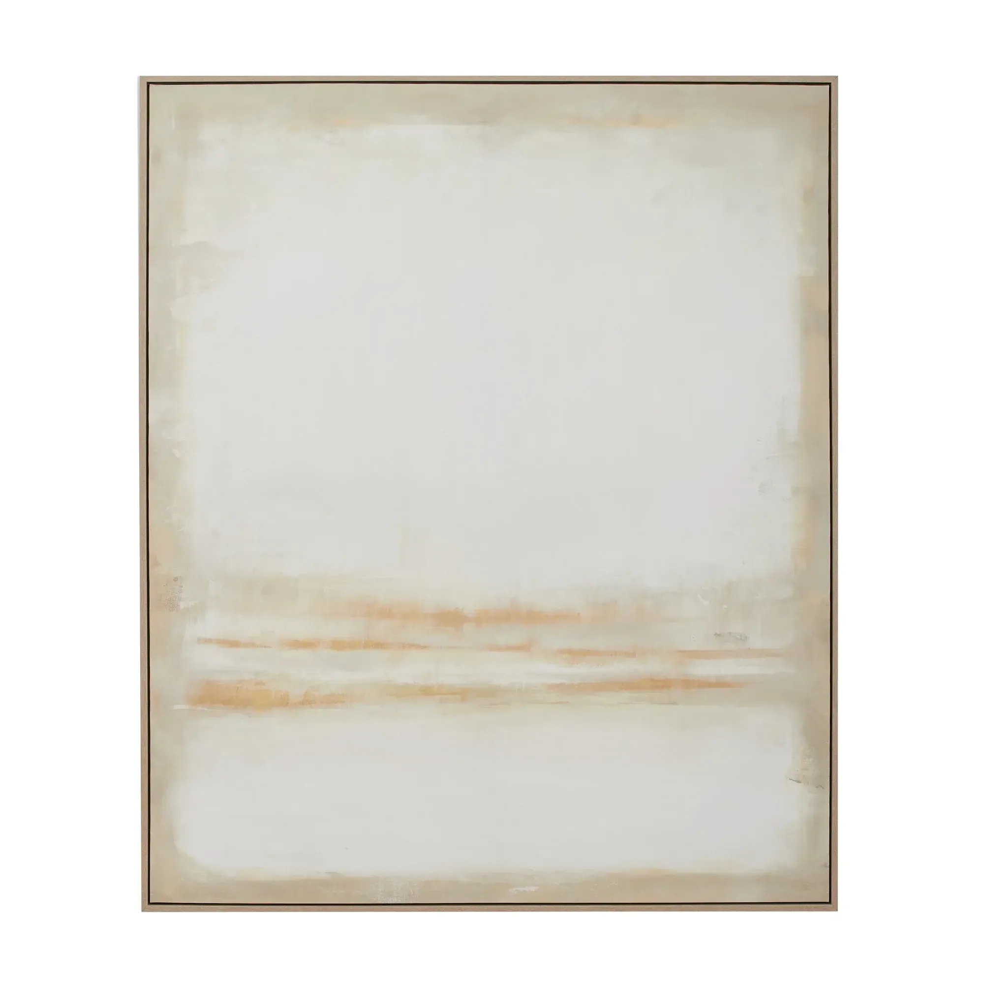 AW 0251 - Artwork - Large - Neutral Oil Painted Canvas in Emberly Ash Frame 