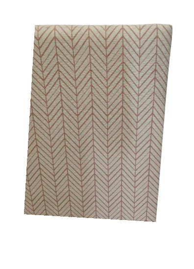 BH 7751 - Single Bedhead - White Linen & Mandarin Zig Zag Line Design