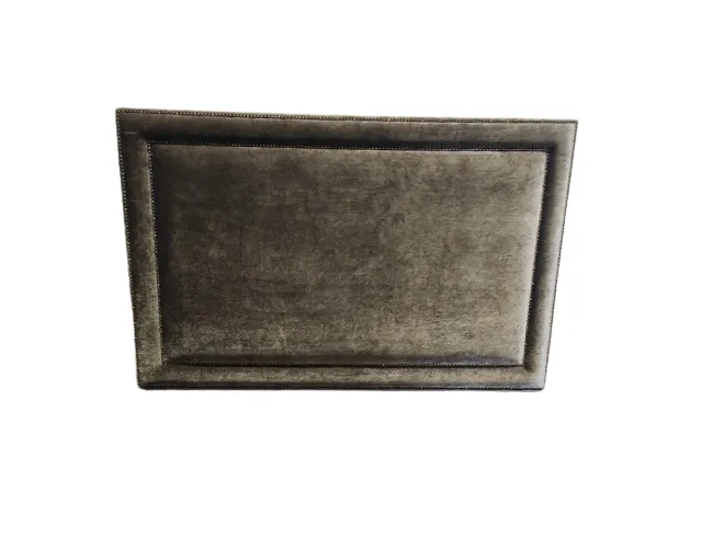 BH 8569 - Queen Bedhead - Brown Velvet with Stud Framed Panel