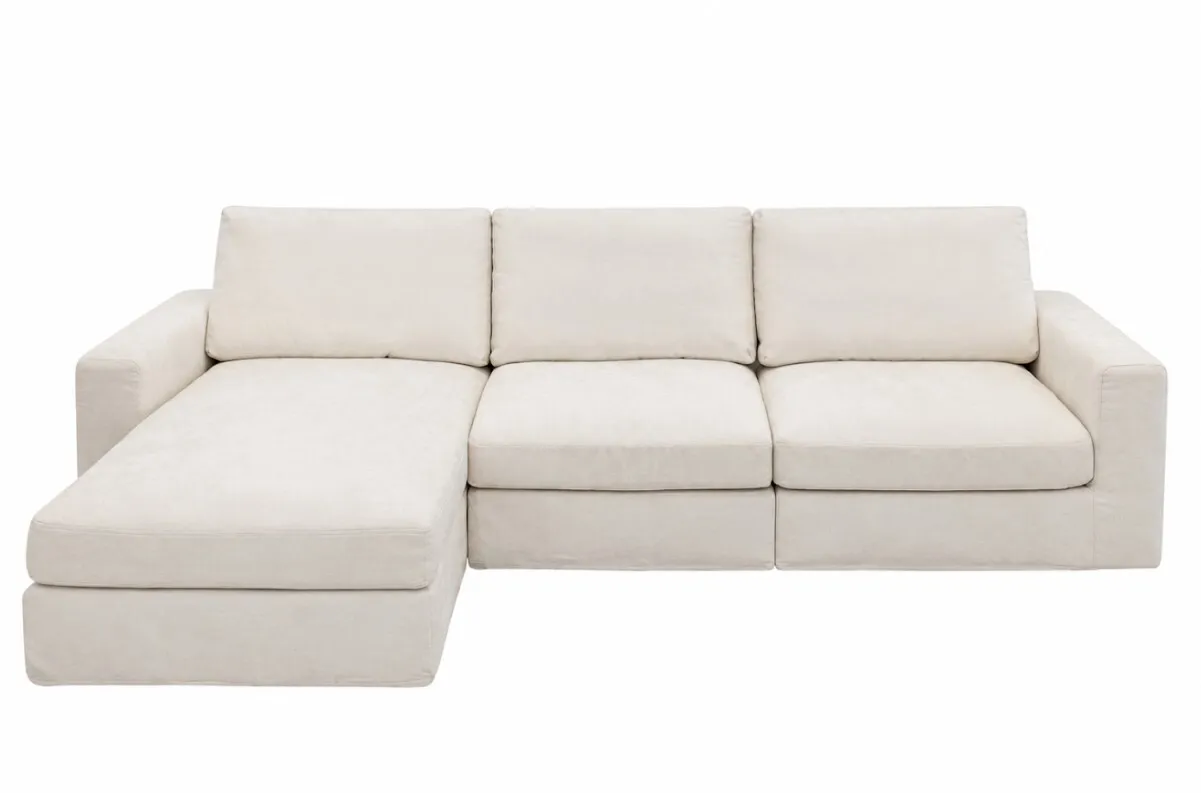 SF 0034 - Modular Sofa - Ivory Chenille 3-Piece Modular Sofa