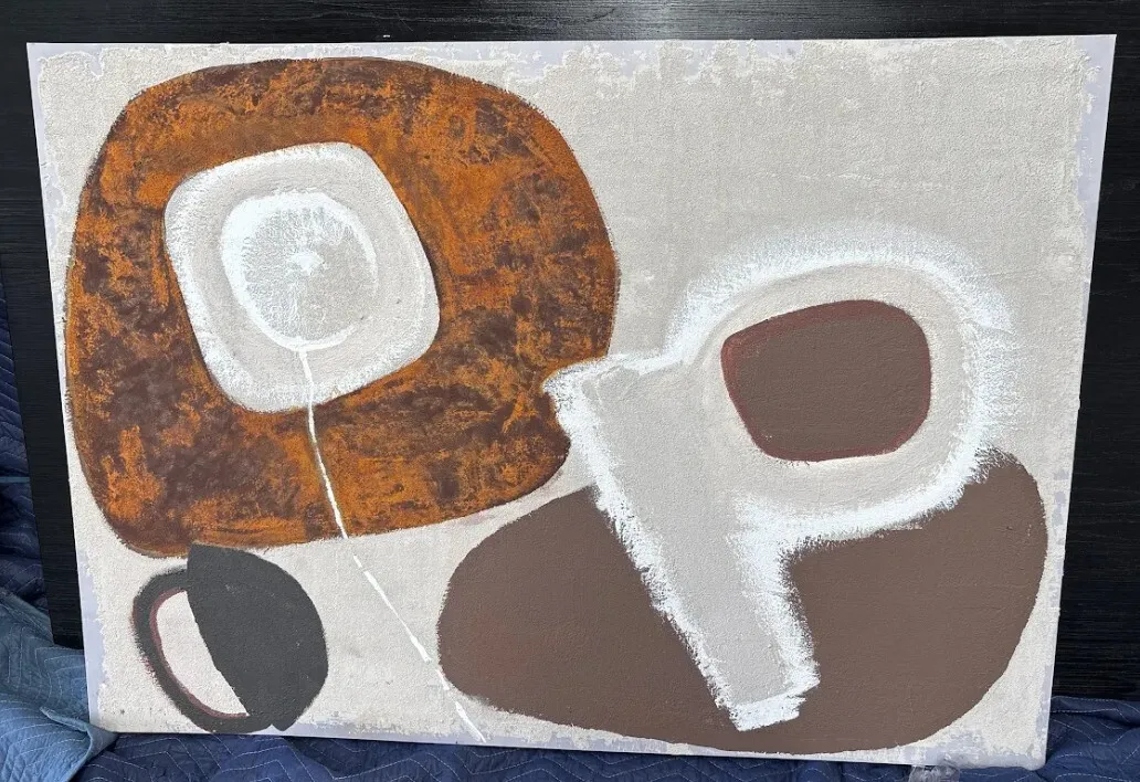 AW 0027 - Artwork - Large - Earthy Tones Abstract Textured Canvas (No Frame)