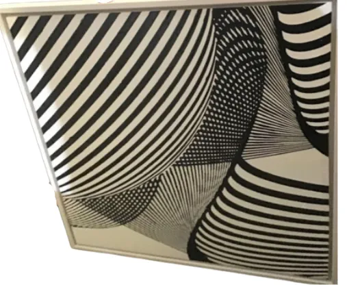 AW 4307 - Artwork - Black & White Geometric Abstract Shapes with White Frame