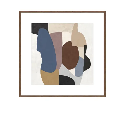 AW 0499A - Artwork - Medium - Retro Abstract Shapes in Coyote Brown Frame