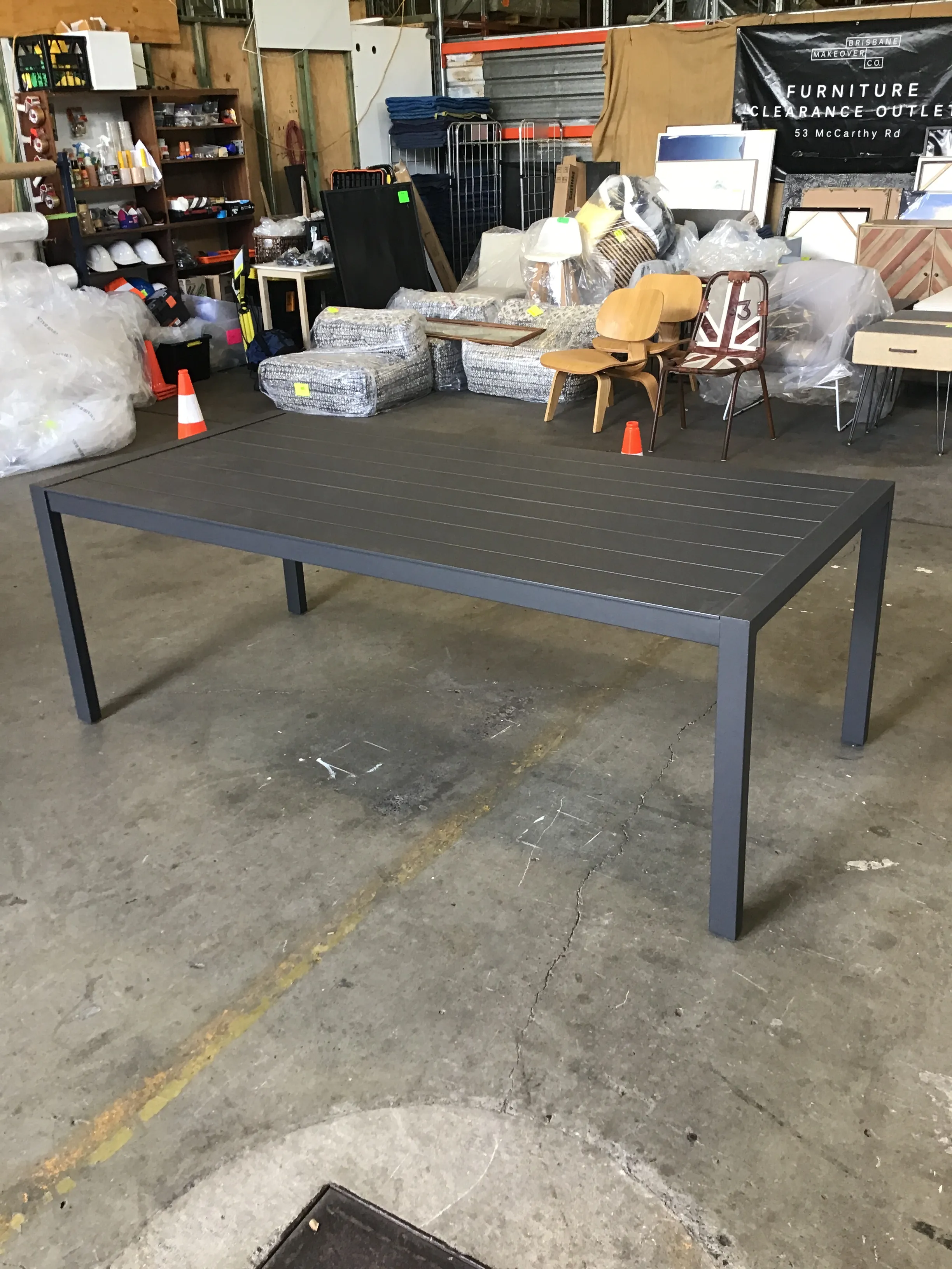 OD DT 4019 - Outdoor - Dining Table - Gun Metal Grey Aluminium 6 Seater 
