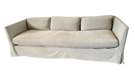 SF 9908 - Sofa - 3 Seater - Tapered Edges with Grey/Mint Linen Slip Cover