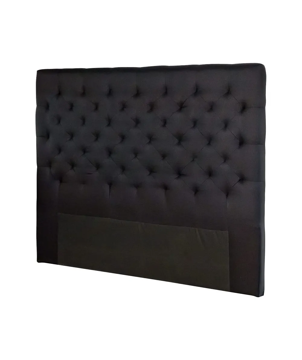 BH 4422 - Queen Bedhead - Charcoal with Tufted Buttons in Diamond Pattern