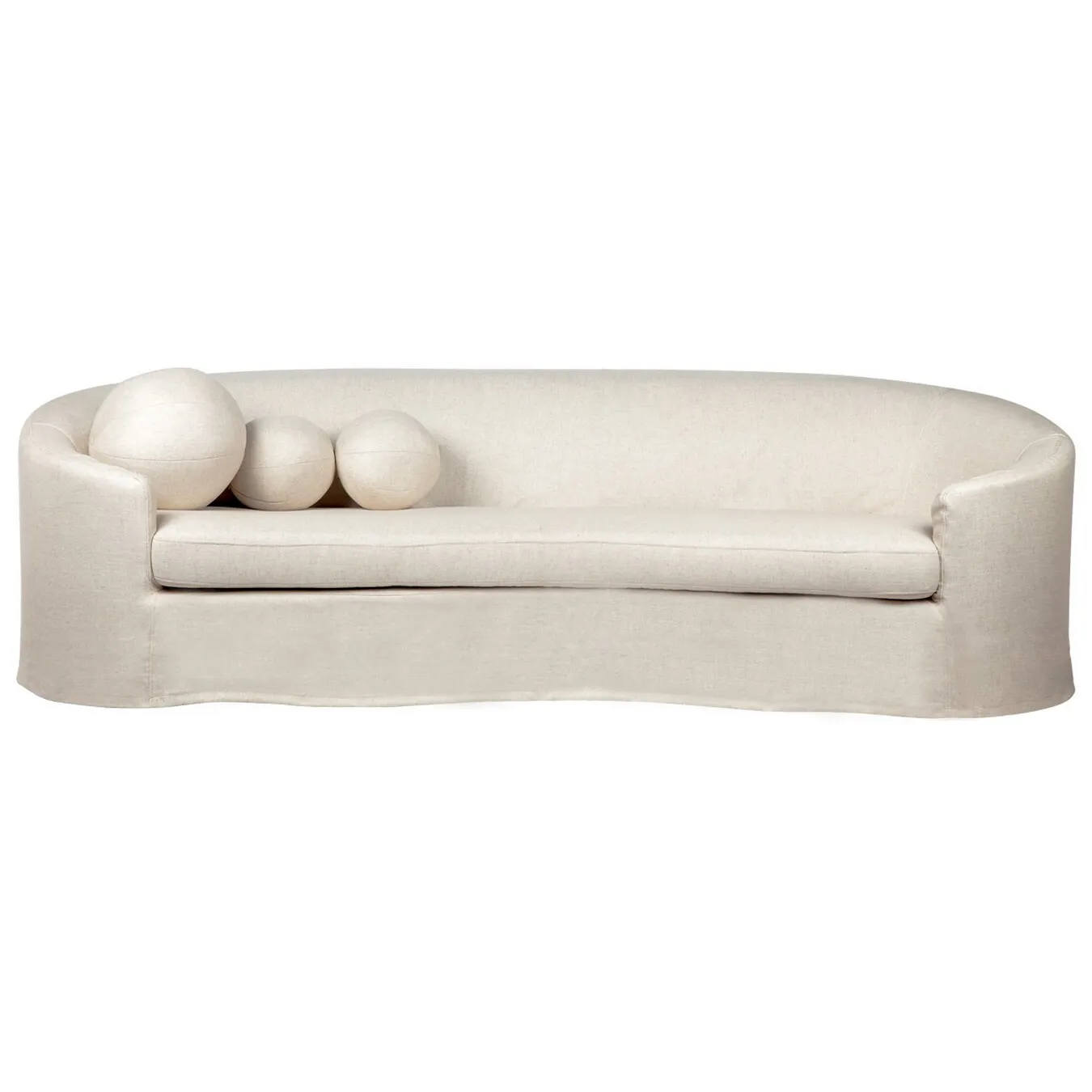 SF 6505 - Sofa - 3 Seater - Curved with Natural Linen Slip Cover 