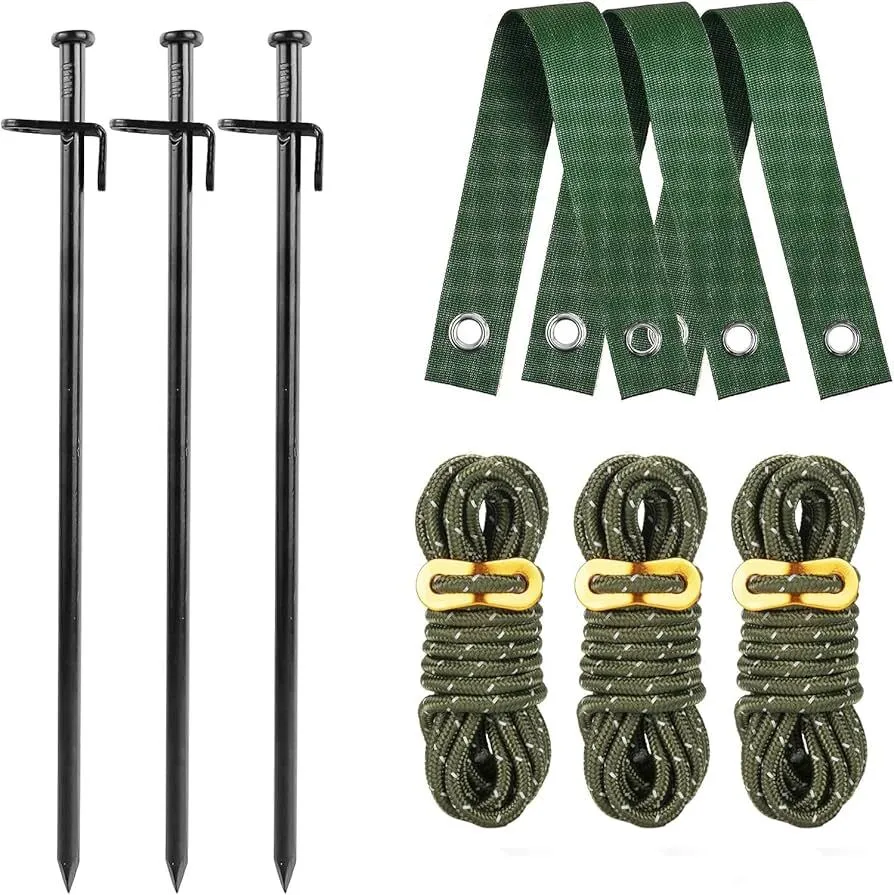 10 wide tent strap and stake