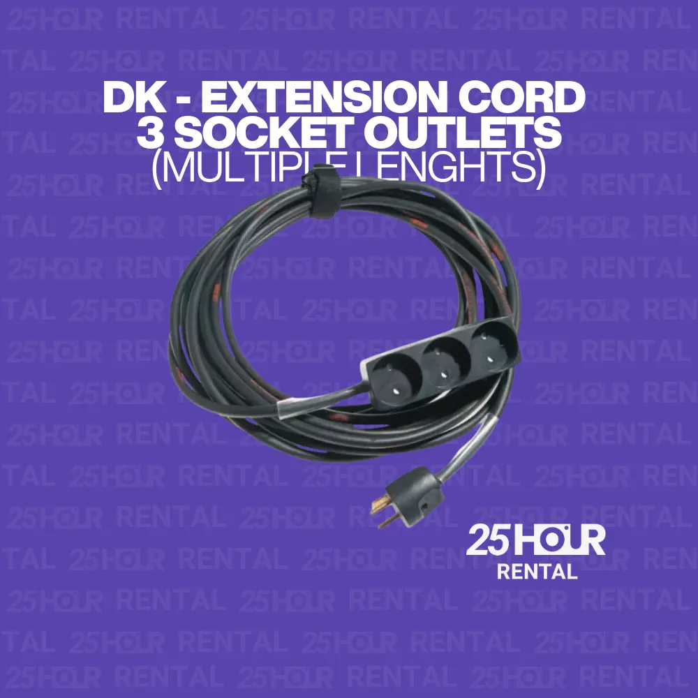 DK - Extension cord - 3 Socket outlets - MULTIPLE LENGHTS