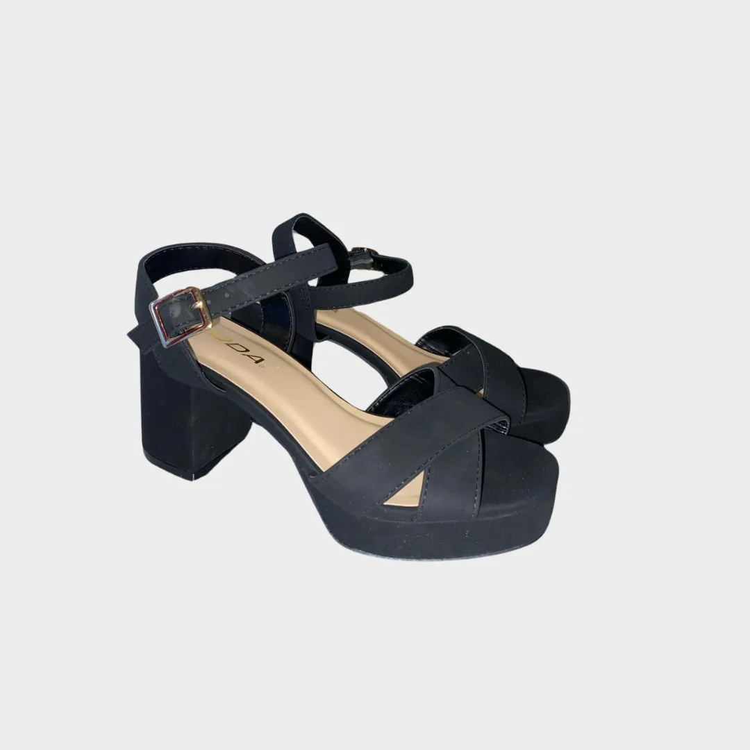 SANDALIAS SODA NEGRAS TERCIOPELO BAJAS
