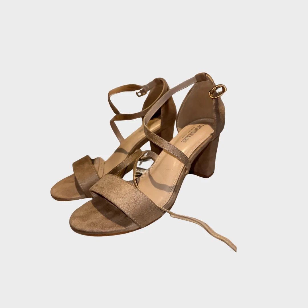SANDALIAS NUDE TERCIOPELO CUSHIONAIRE