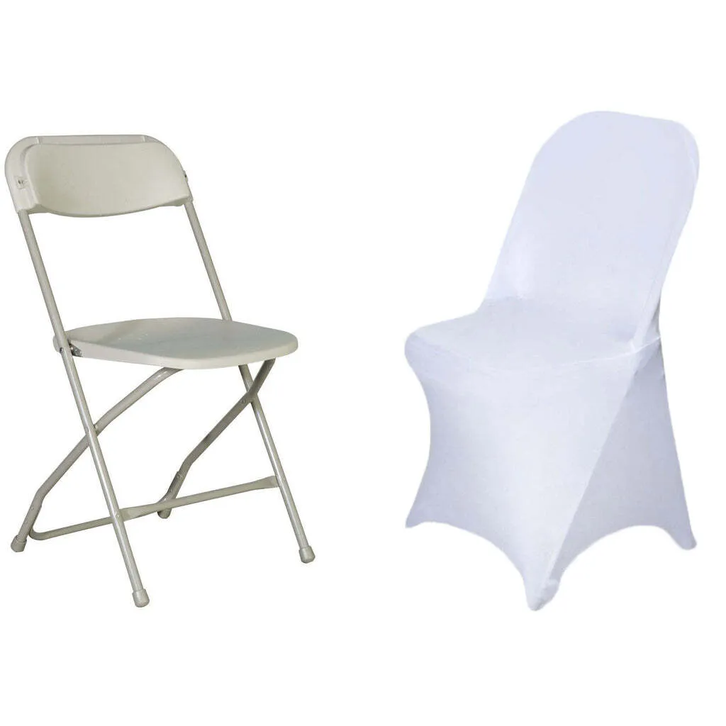 White Spandex Folding Chair Cover