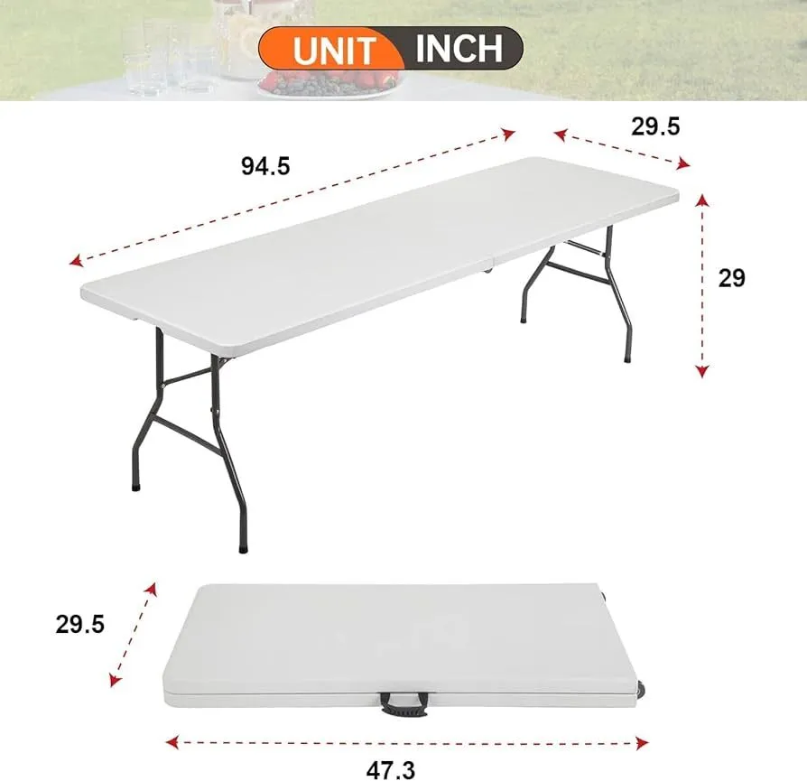 8' folding tables