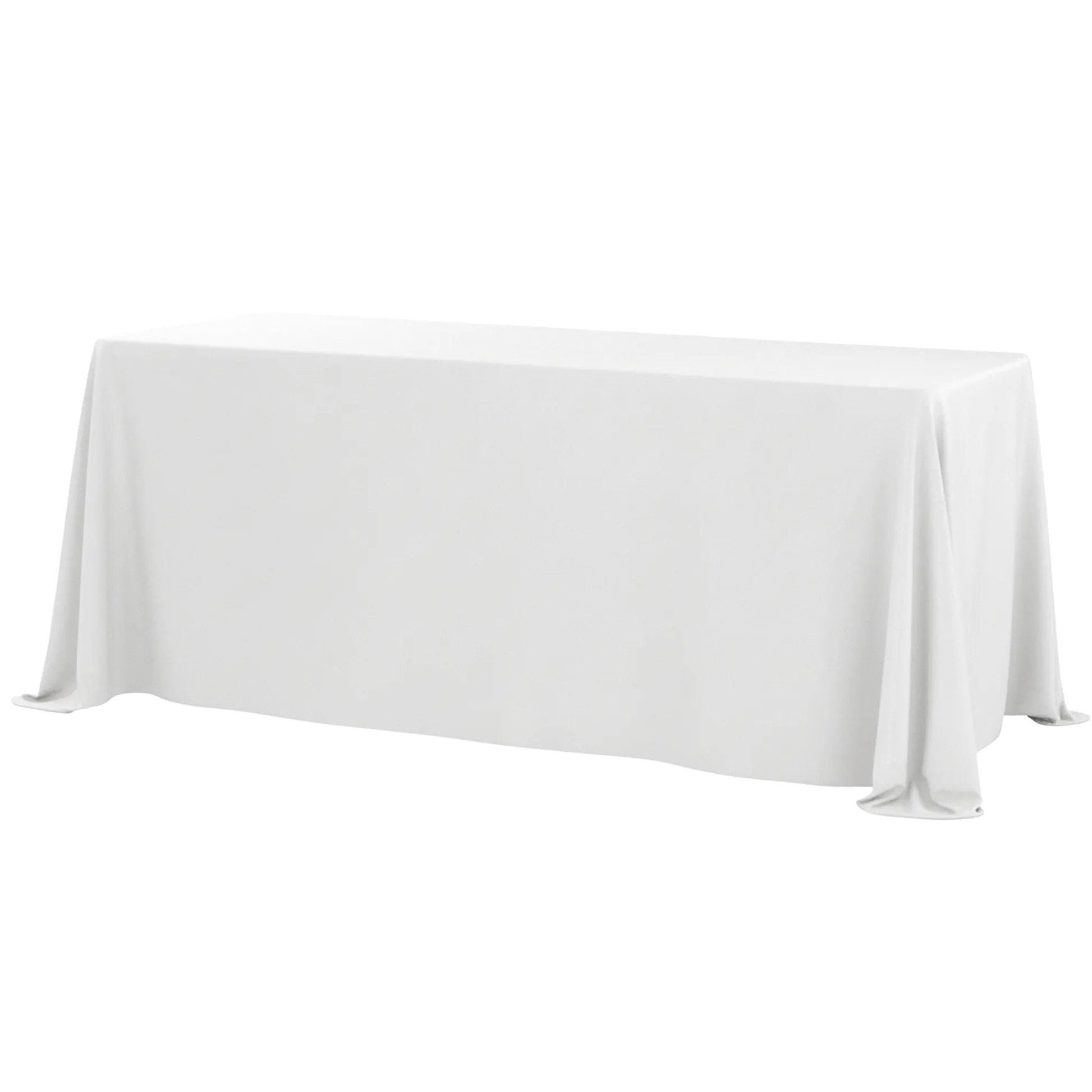 90"x132" Rectangular  Polyester Tablecloth (Square Corners) - White