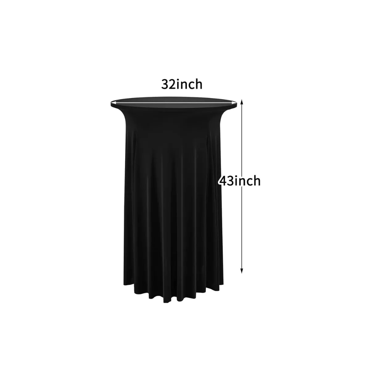 Cocktail Round Spandex tablecloth with skirt, 32" x 43"