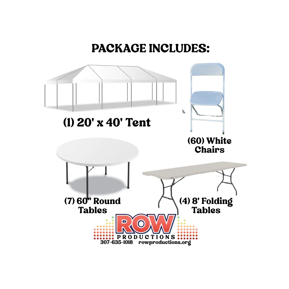 56 intimate wedding reception seating package with 20 x 40 tent