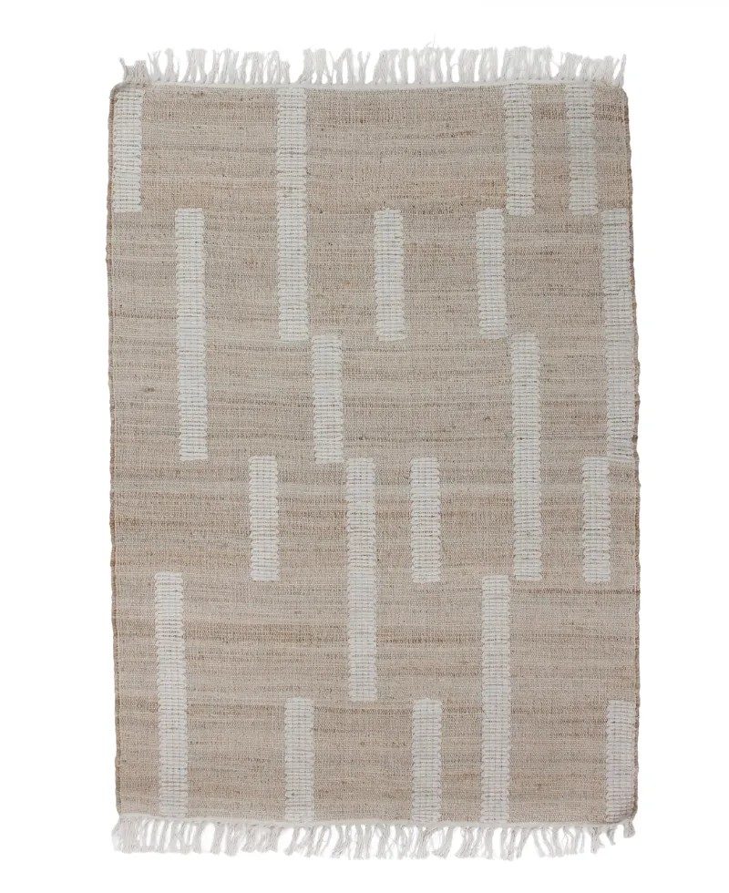 JUTE RUG WITH LINES