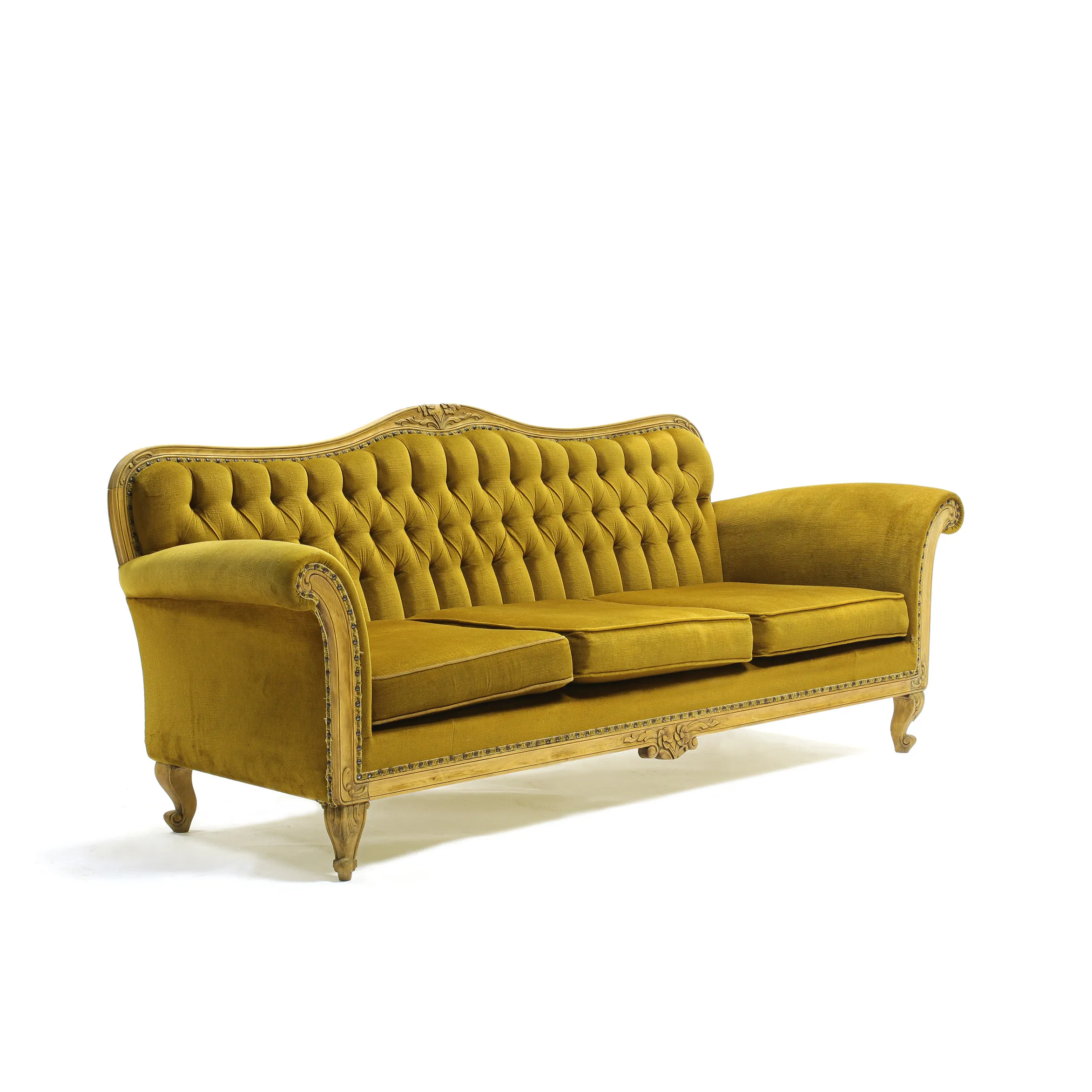 VINTAGE MUSTARD COUCH 