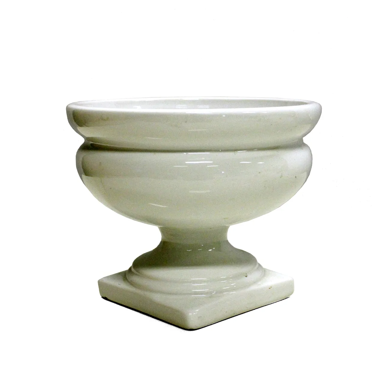 CERAMIC FISHBOWL VASE - WHITE