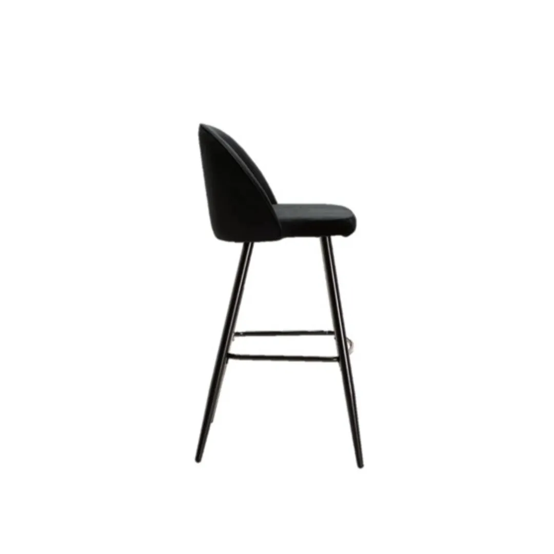 BLACK VELVET BAR STOOL