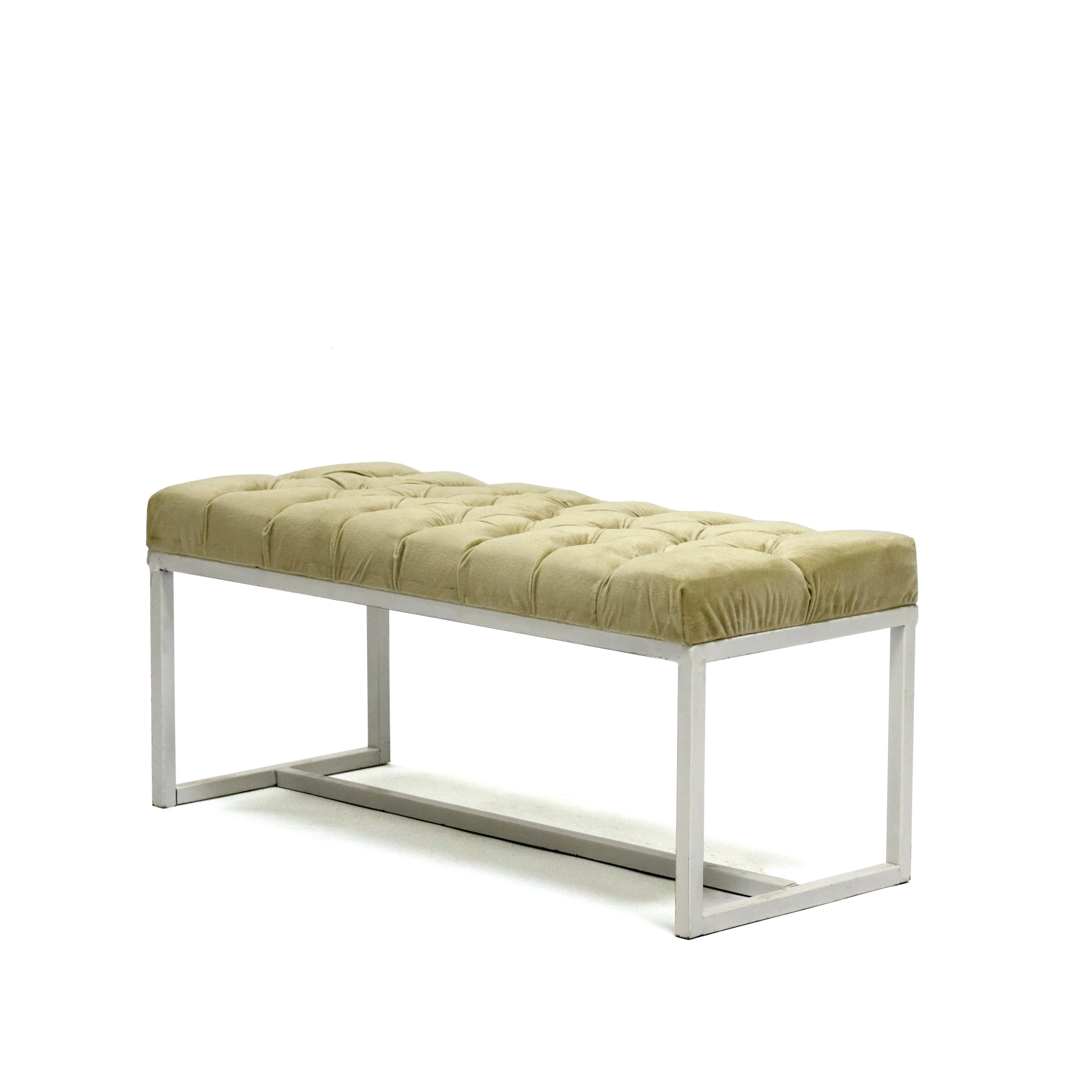 SMALL GOLD BENCH WITH WHITE FRAME 