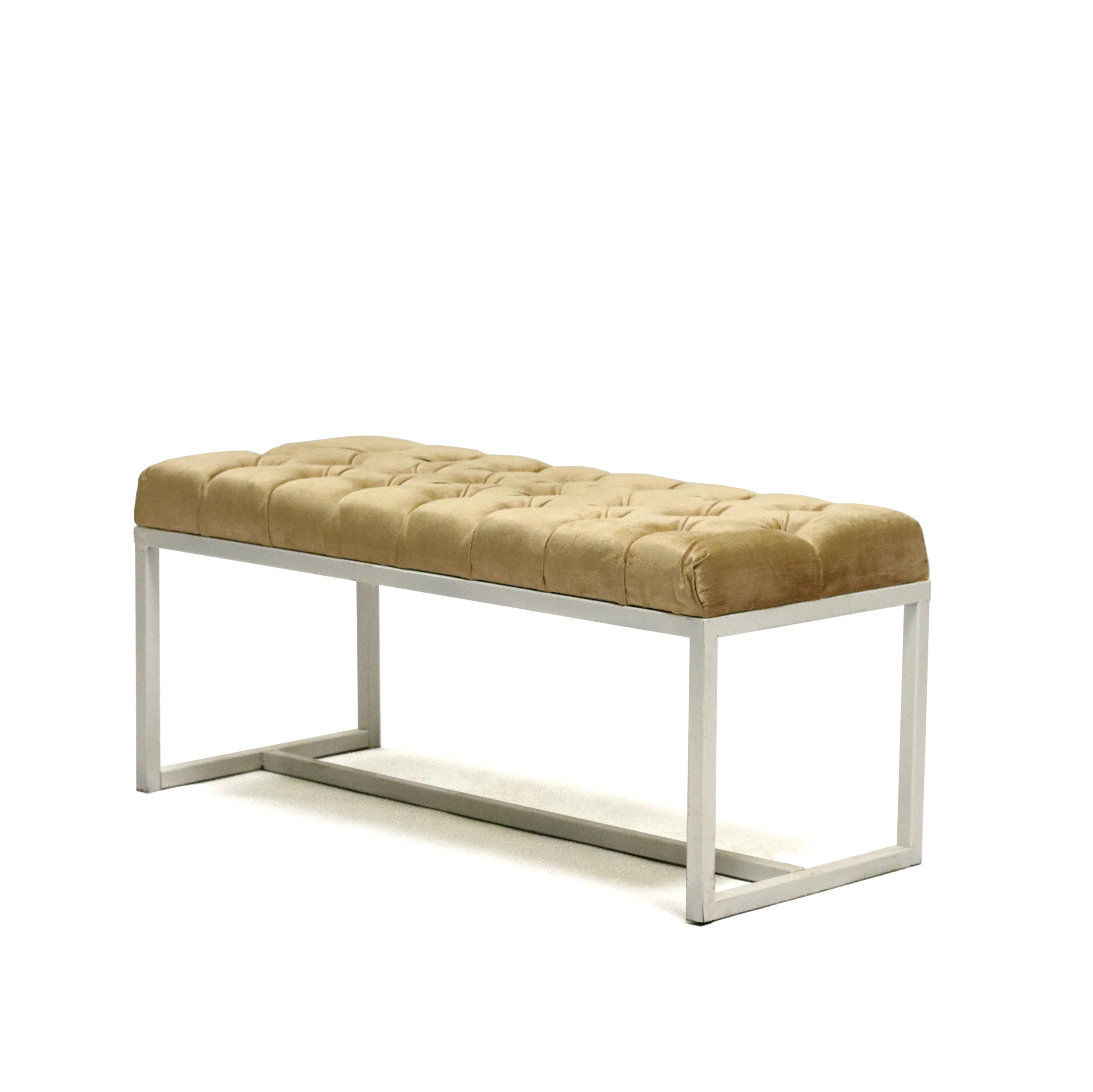 SMALL LIGHT PINK BENCH WITH WHITE FRAMES