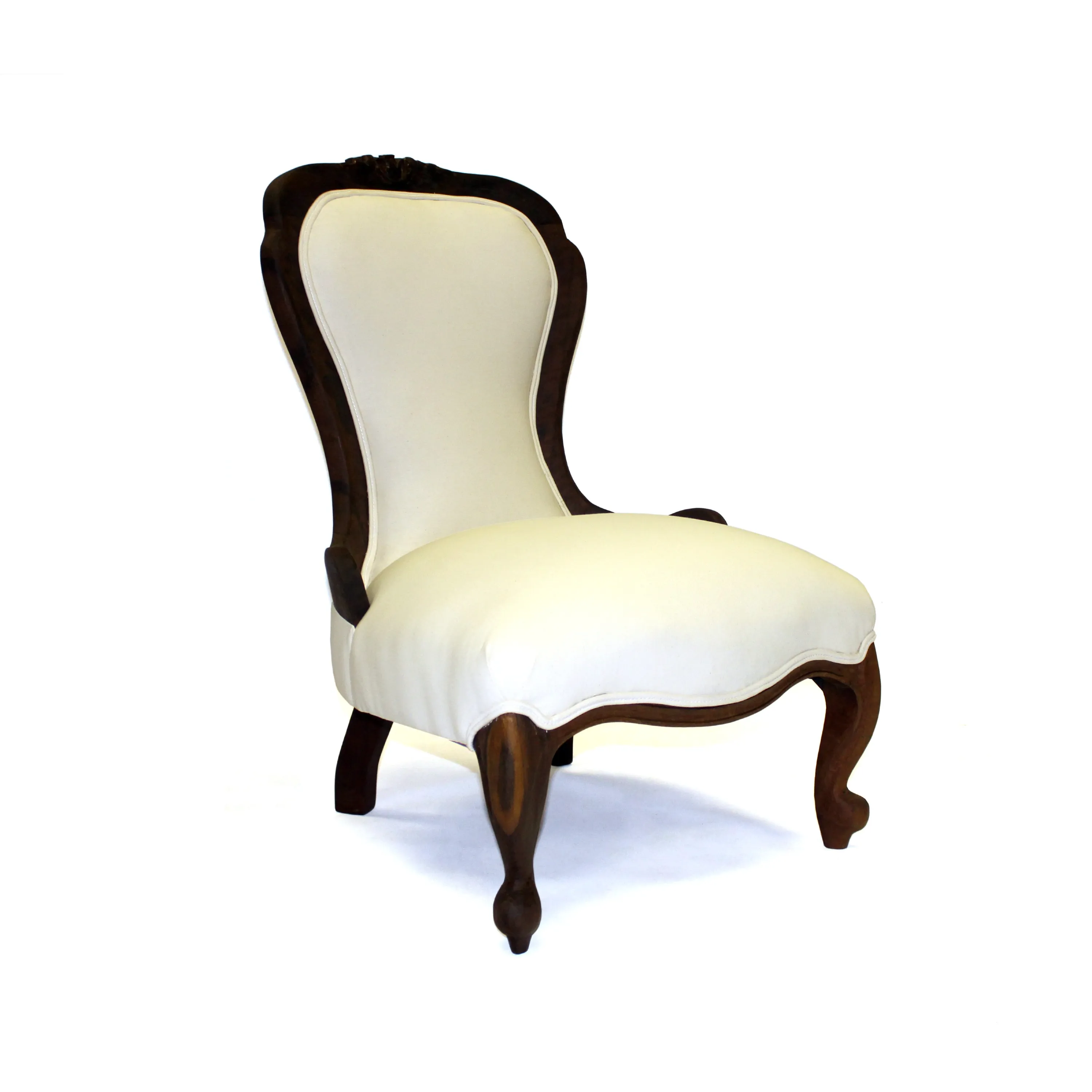 LINEN QUEEN ANNE | DARK WOOD