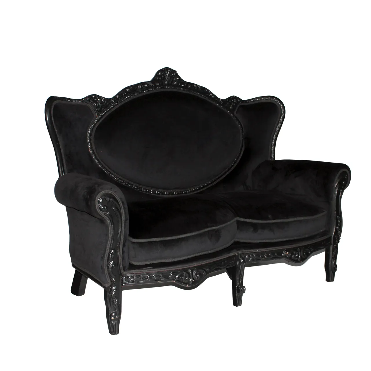 BLACK VICTORIAN COUCH 