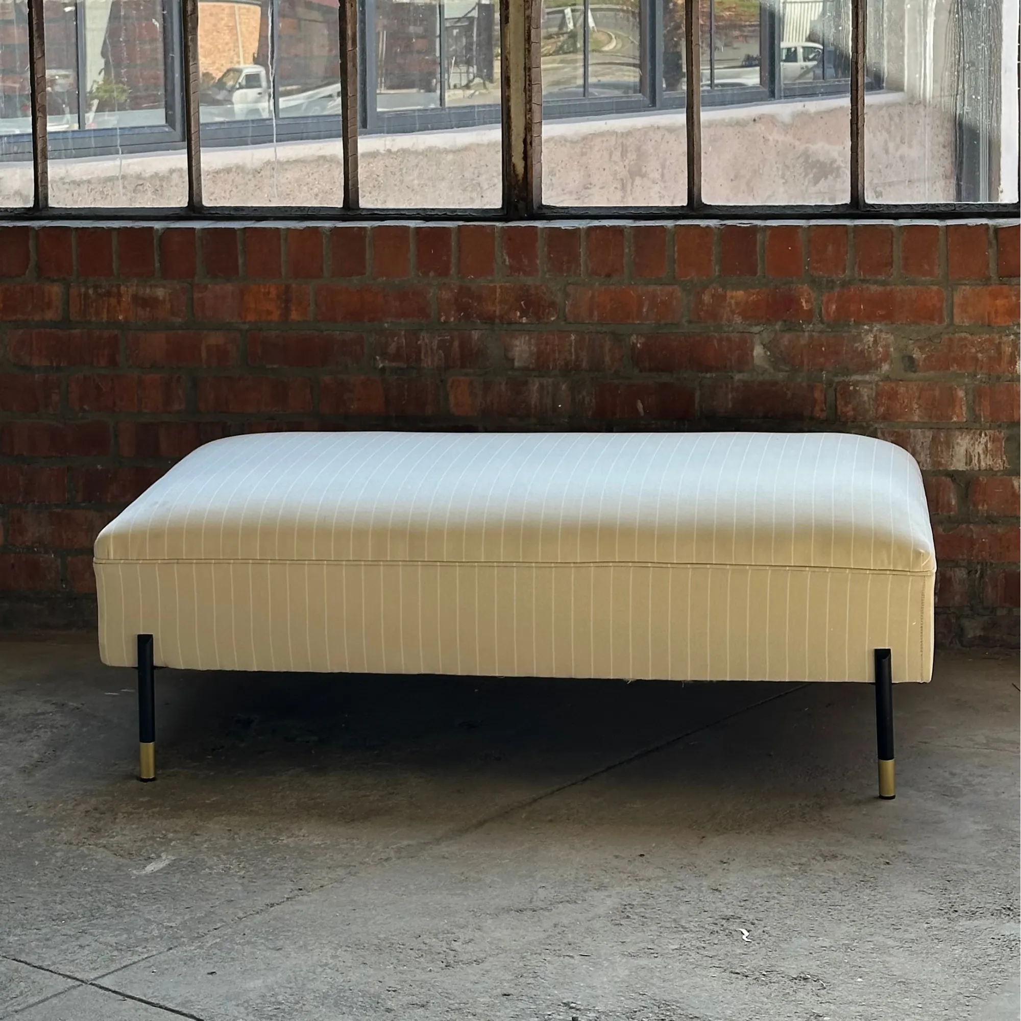 FRENCH STRIPED OTTOMAN