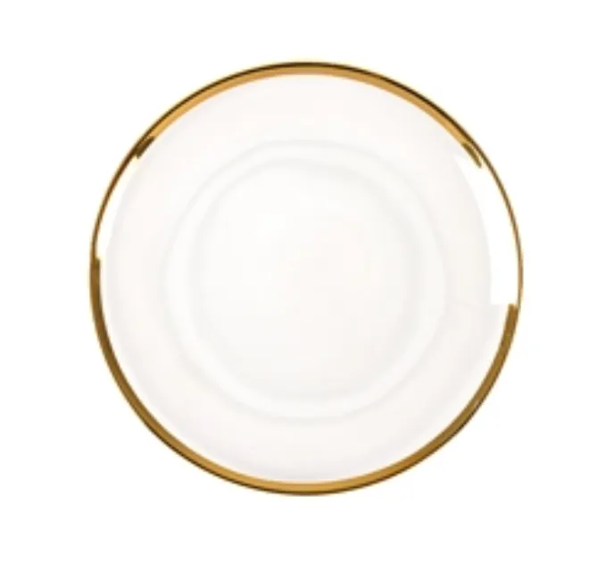 GOLD RIM GLASS UNDERPLATES