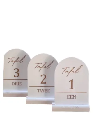White Table Numbers 