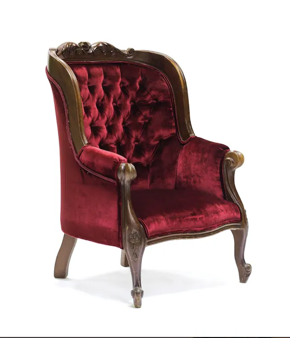 RED VICTORIAN CHAIR 